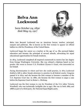 Belva Ann Lockwood Hero Biography