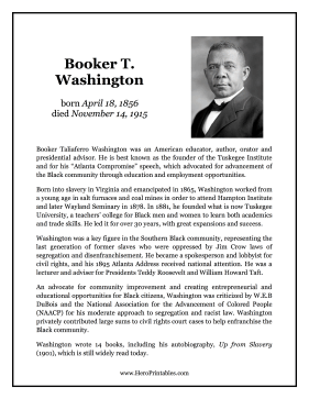 Booker T Washington Hero Biography
