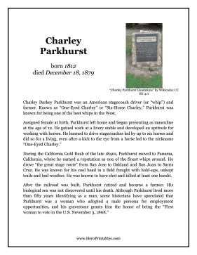 Charley Parkhurst Hero Biography