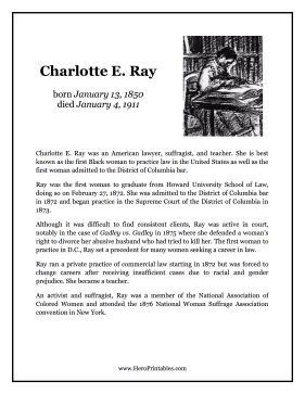 Charlotte E Ray Hero Biography