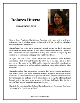 Dolores Huerta Hero Biography
