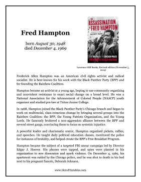 Fred Hampton Hero Biography