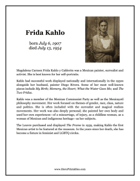 Frida Kahlo Hero Biography