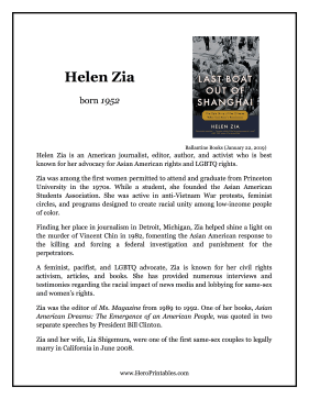 Helen Zia Hero Biography