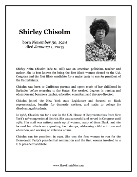 Shirley Chisolm Hero Biography