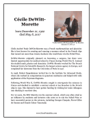 Cecile DeWitt-Morette