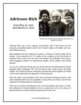 Adrienne Rich Hero Biography