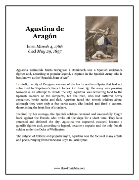 Agustina de Aragon Hero Biography
