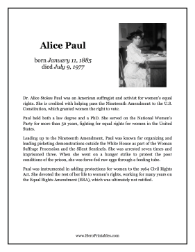 Alice Paul Hero Biography