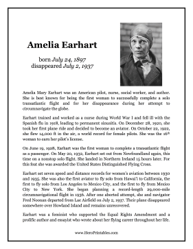 Amelia Earhart Hero Biography