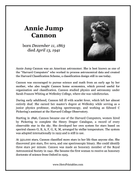 Annie Jump Cannon Hero Biography