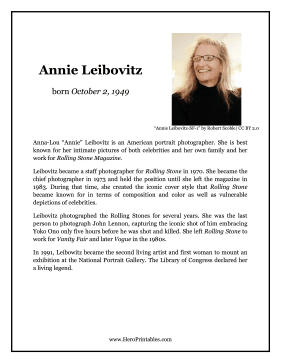 Annie Leibovitz Hero Biography