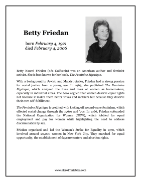 Betty Friedan Hero Biography