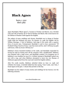 Black Agnes Hero Biography
