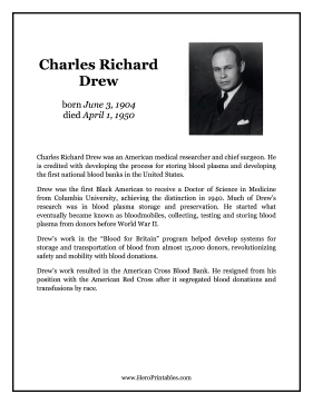 Charles Richard Drew Hero Biography