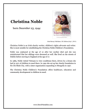 Christina Noble Hero Biography