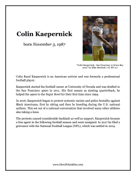 Colin Kaepernick Hero Biography