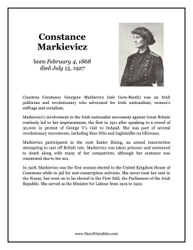 Constance Markievicz Hero Biography