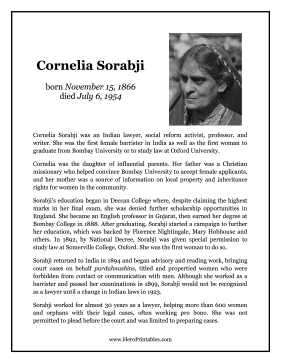 Cornelia Sorabji Hero Biography