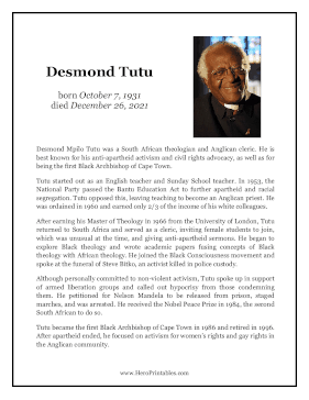 Desmond Tutu Hero Biography