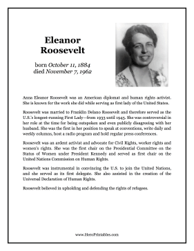 Eleanor Roosevelt Hero Biography