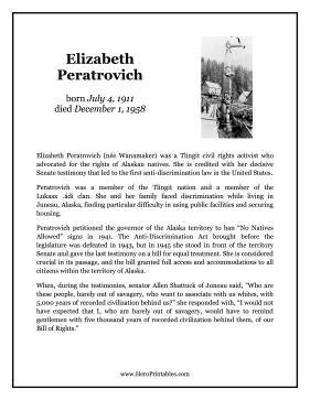 Elizabeth Peratrovich Hero Biography