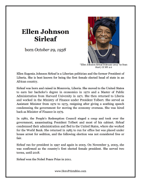 Ellen Johnson Sirleaf Hero Biography