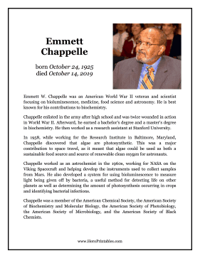 Emmett Chappelle Hero Biography