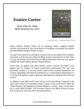 Eunice Carter Hero Biography