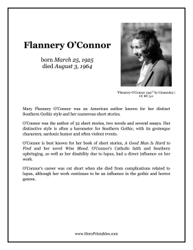 Flannery OConnor Hero Biography