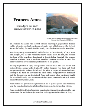 Frances Ames Hero Biography