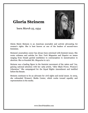 Gloria Steinem Hero Biography