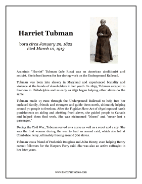 Harriet Tubman Hero Biography