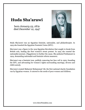 Huda Shaarawi Hero Biography