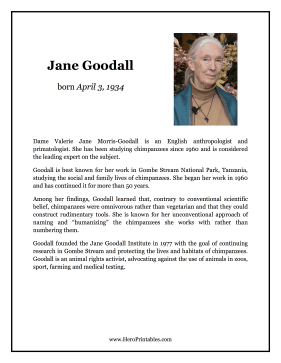 Jane Goodall Hero Biography