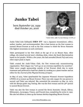 Junko Tabei Hero Biography