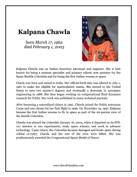 Kalpana Chawla Hero Biography