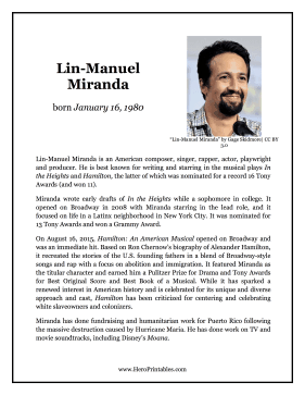 Lin-Manuel Miranda Hero Biography