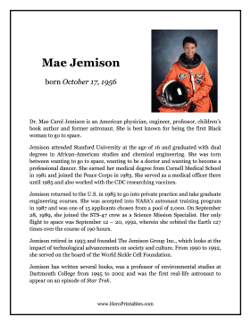 Mae Jemison Hero Biography
