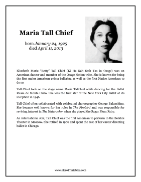 Maria Tall Chief Hero Biography