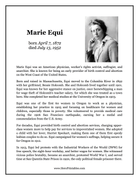 Marie Equi Hero Biography