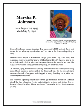 Marsha P Johnson Hero Biography