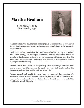 Martha Graham Hero Biography
