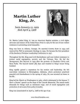 Martin Luther King Jr Hero Biography