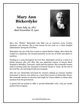 Mary Ann Bickerdyke Hero Biography