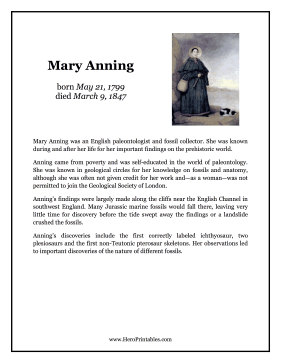 Mary Anning Hero Biography