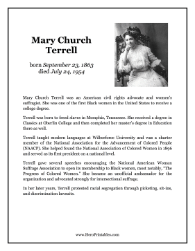 Mary Church Terrell Hero Biography