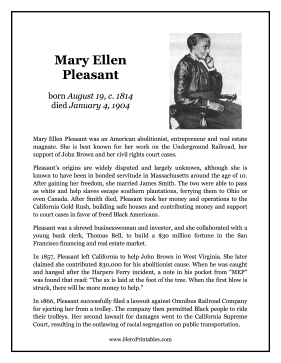 Mary Ellen Pleasant Hero Biography