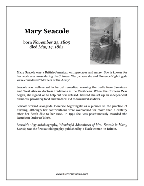 Mary Seacole Hero Biography