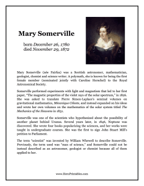 Mary Somerville Hero Biography